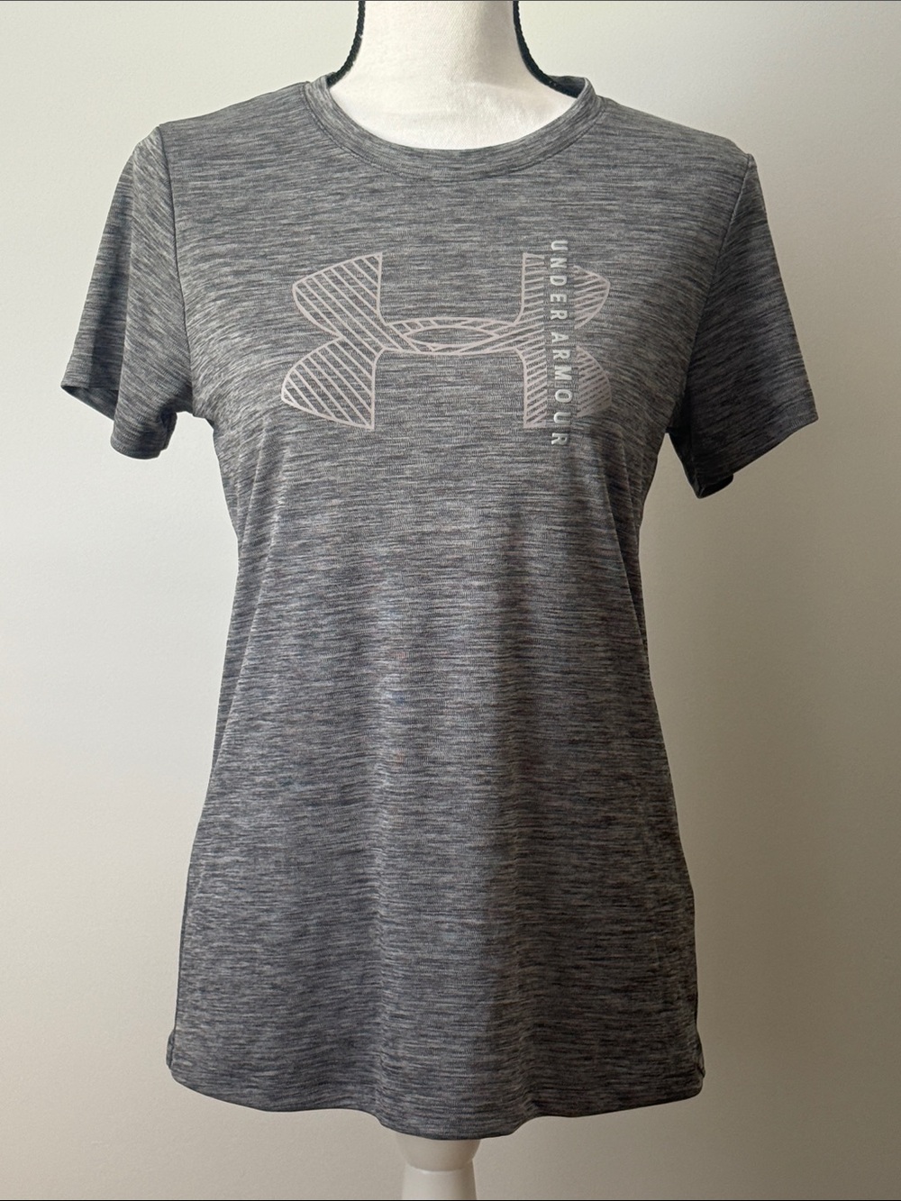 Under Armour Women's Heather Gray Short Sleeve Logo Tee